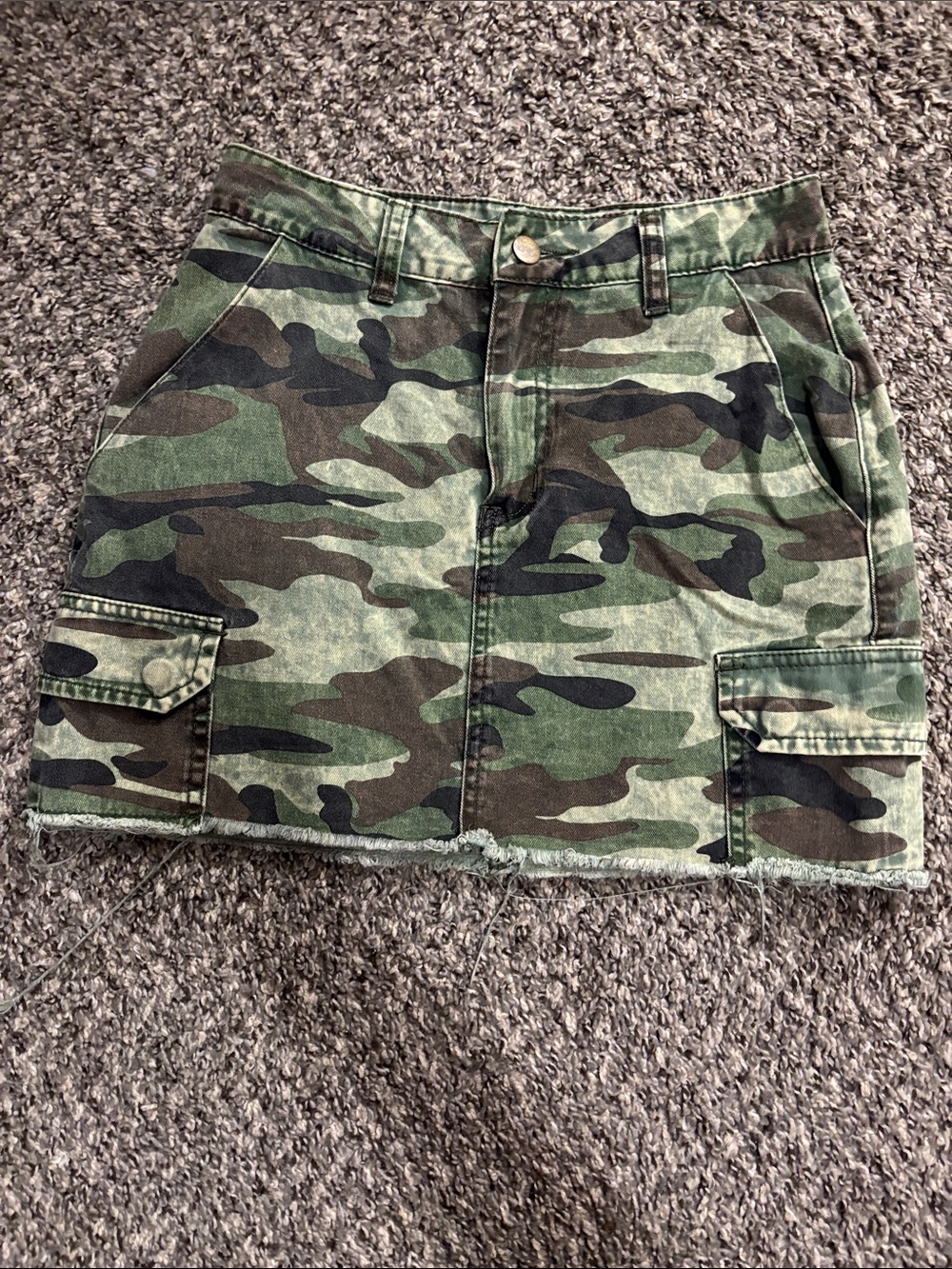 Boohoo Green Camouflage Mini Skirt